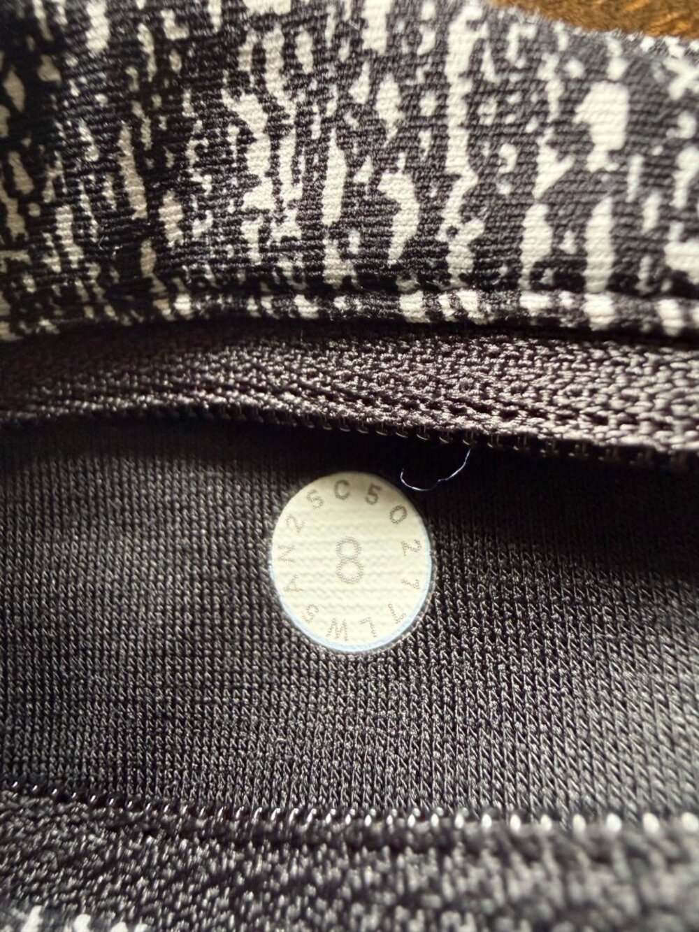 Lululemon Tight Stuff II Activewear Leggings Black White Running Athletic Salt 8 - Picture 7 of 7